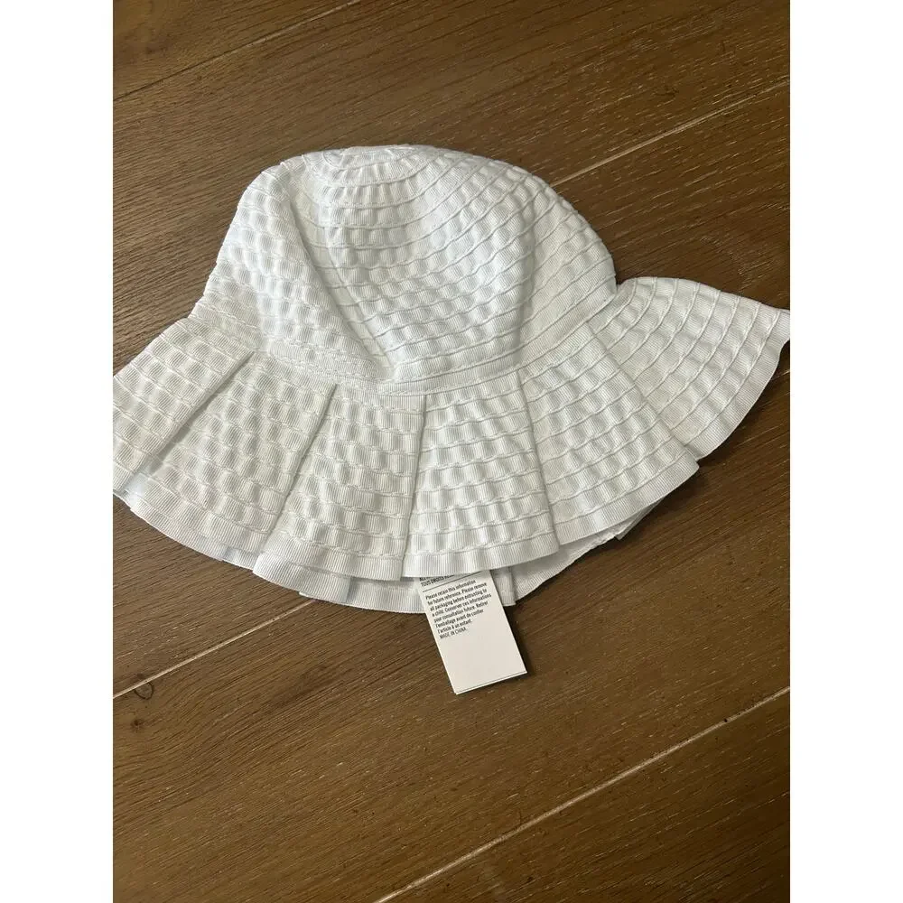 NWT Janie and Jack white girls sunhat with bow 3-6 Months